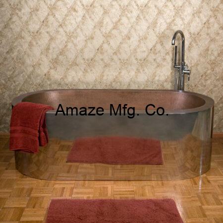 Stainless Steel & Copper  Double Wall Bathtub. 