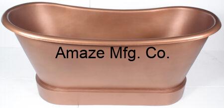 Copper Double Slipper Top Rolled Bathtub