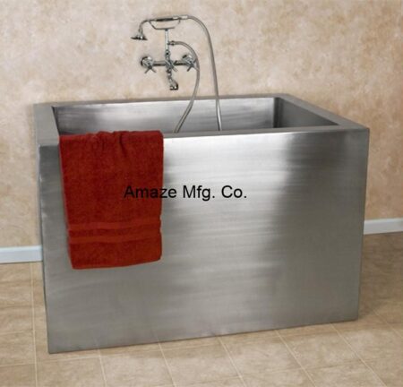 Stainless Steel Square Double Wall Bathtub