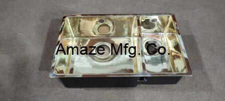 Brass Double Bowls Undermount Kitchen Sink