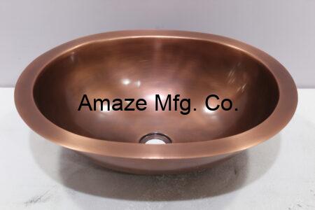 Copper Oval Undermount Bathroom Sink