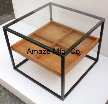 Black Wood End Table