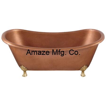 Copper Double Slipper Brass Clawfeet Bathtub