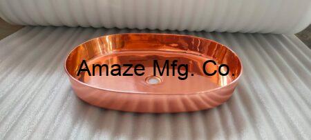 Copper Oval Wash Basin