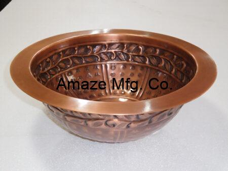 Copper Vassel Embossed Sink