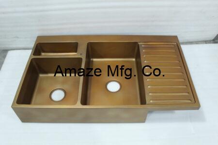 Brass Triple Bowls Kitchen Sink