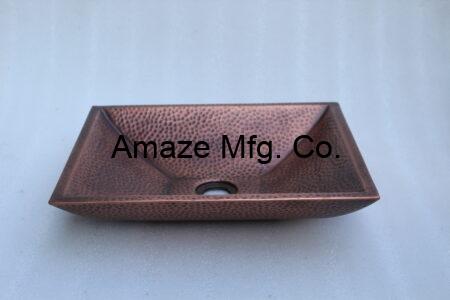  Copper Double Walled Counter Hammered Basin