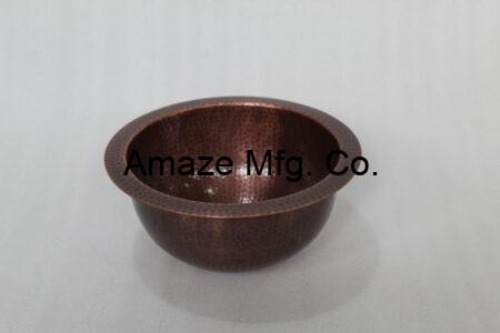 Copper Hammered Round Counter Wash Basin