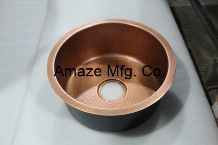 Copper Hammered Drum Sink