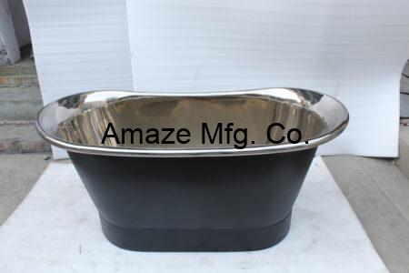 The Emperor Freestanding Polish Nickel / Black Copper Bath