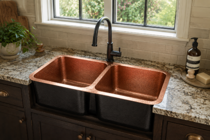 Shadow Copper Double Bowl Kitchen Sink