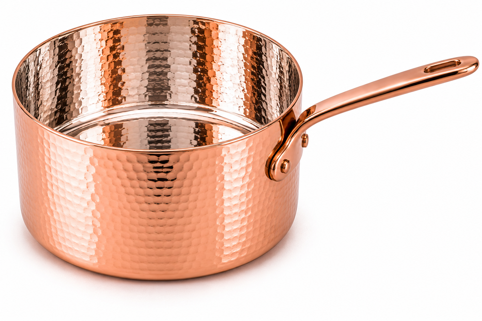 Polished Copper Saucepan with Long Handle – Tin Lined Inside - Image 8