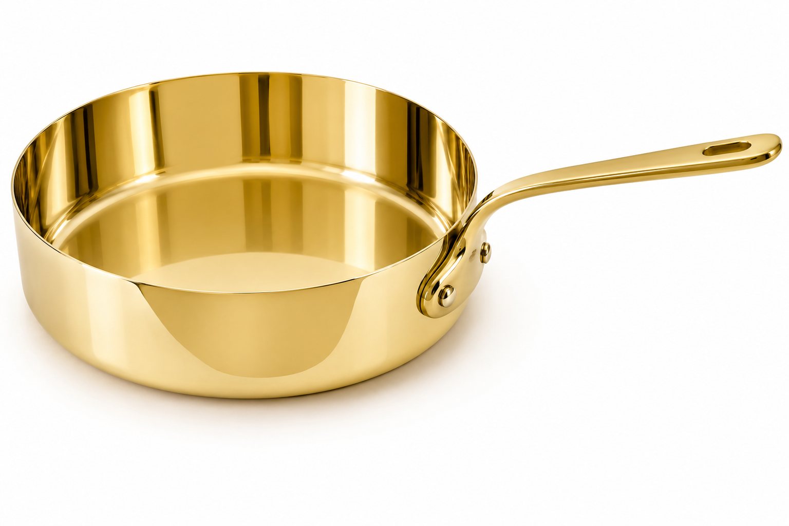 Hand Hammered Copper Sauté Pan with Long Handle - Image 3