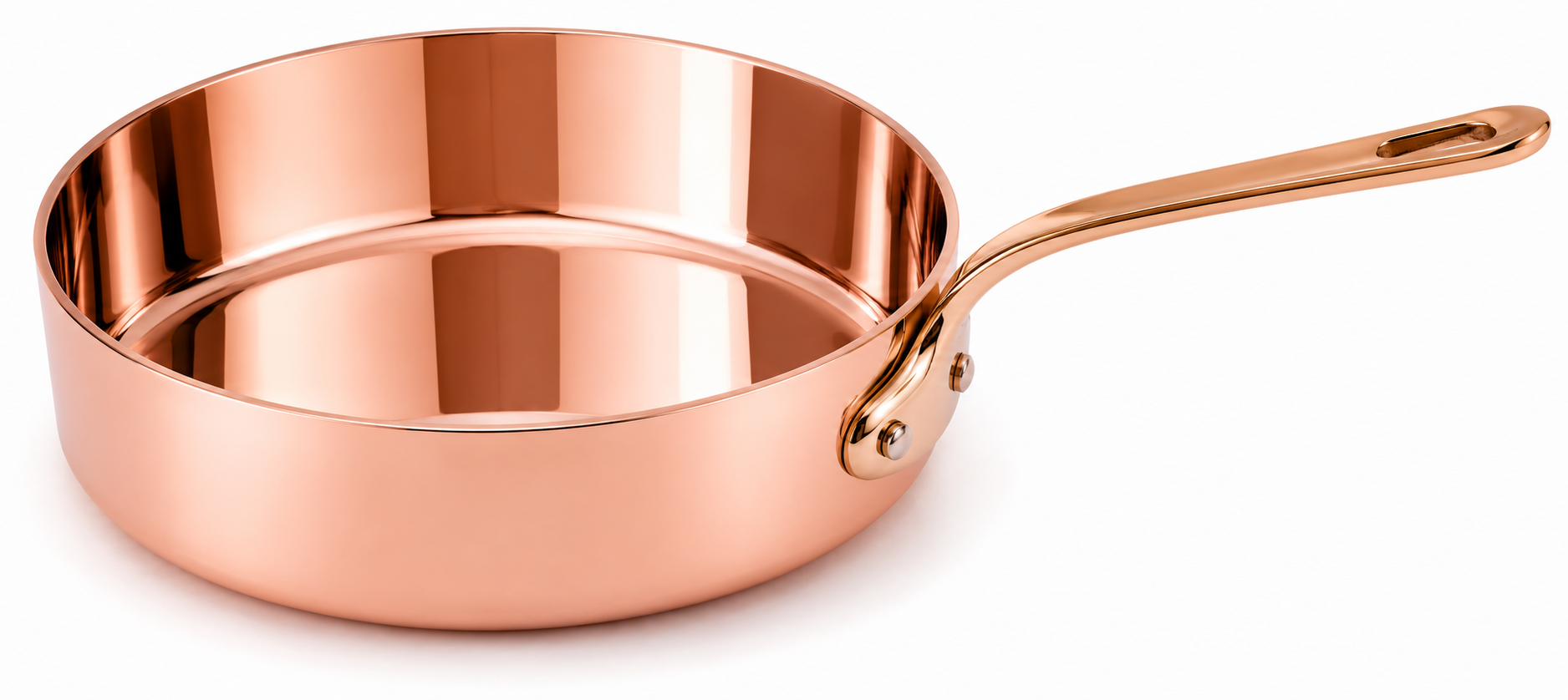 Hand Hammered Copper Sauté Pan with Long Handle - Image 4