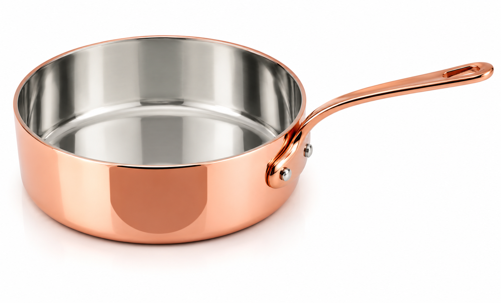 Hand Hammered Copper Sauté Pan with Long Handle - Image 5