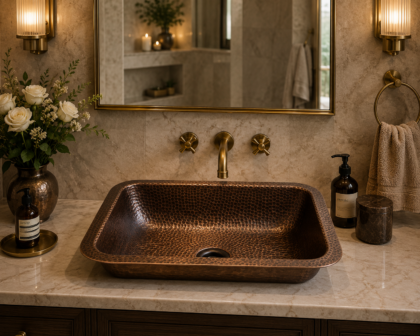Royal Hammered Copper Bathroom Sink
