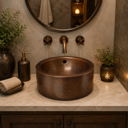 The Copper Royale – Hand-Hammered Luxury Washbasin
