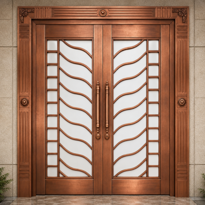Copper Wavecrest Double Entrance Door