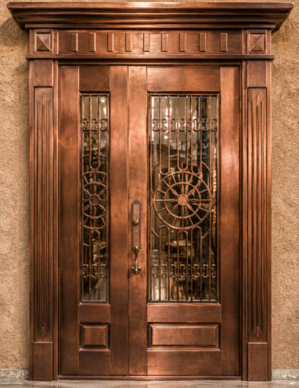 Copper Art Deco Heritage Double Entry Door