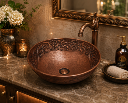 Royal Heritage Hammered Copper Basin