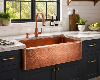 Copper farmhouse sink